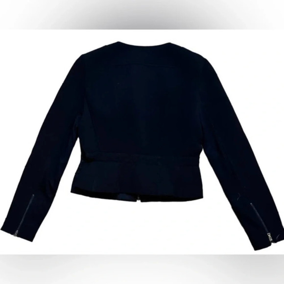 Bcbgmaxazria Jaymes Peplum Blazer Moto Jacket Black - Picture 5 of 7